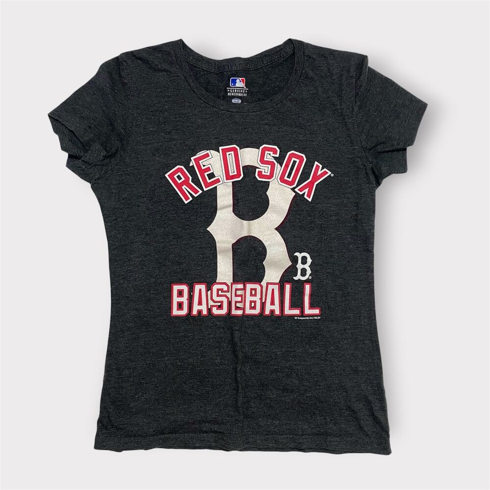 Unisex Youth Red Sox Baseball Dark Gray Graphic T-Shirt Size Medium